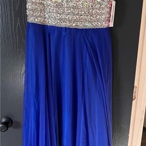 Elegant Blue and Silver Women's Dress